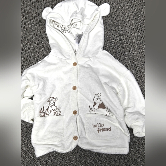Infant Winnie The Pooh Hooded Button Up Jacket Babycore, 12 Months - Picture 1 of 3